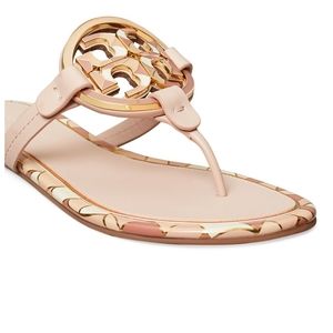 Tory Burch Miller Enamel Leather Thong Sandals
